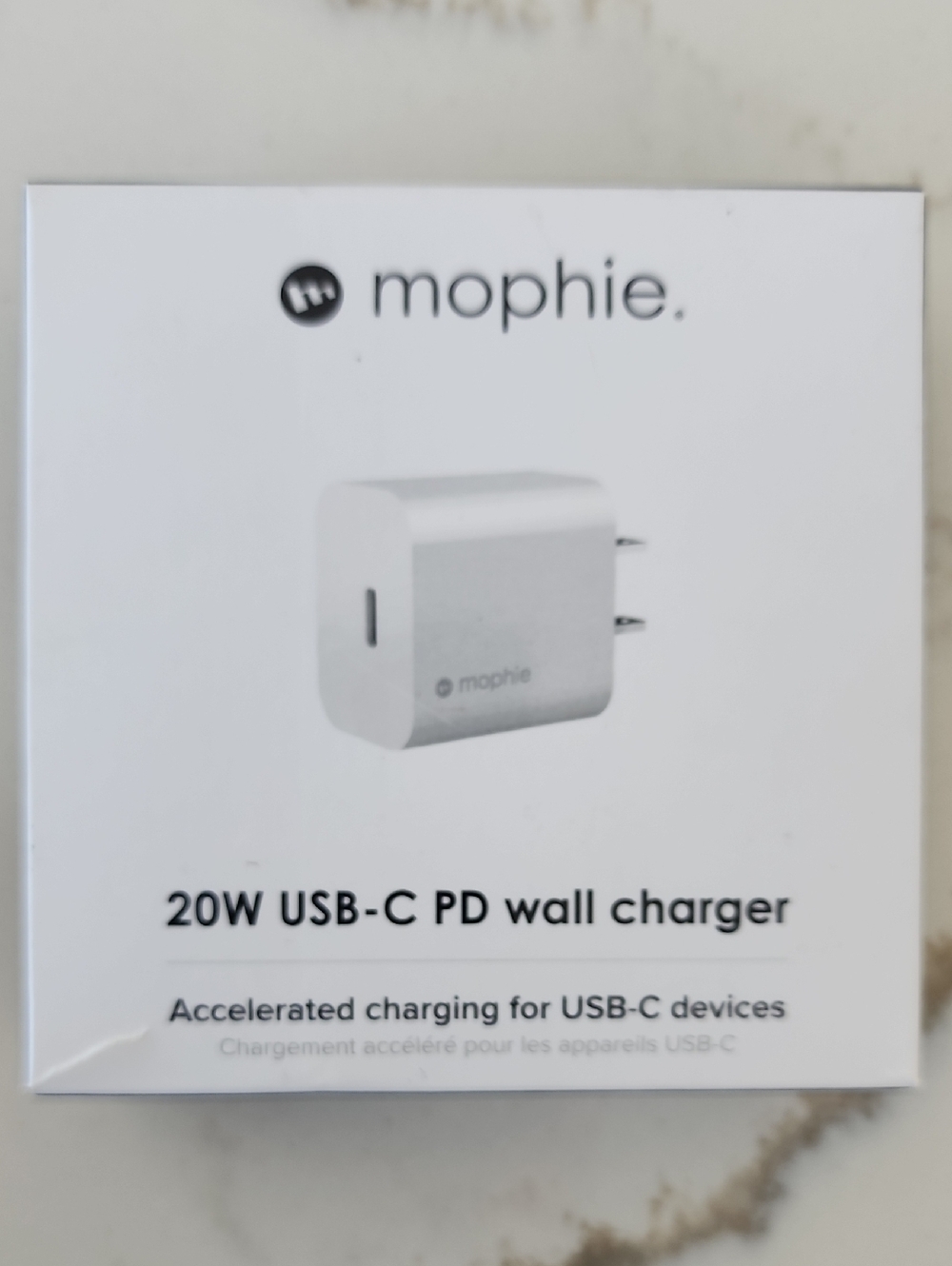 mophie White 20W USB-C PD Fast Wall Charger